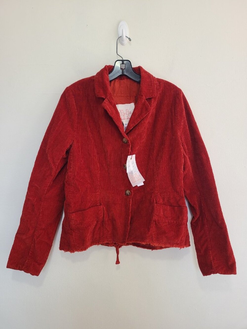 NWT Hannoh Wessel Vicky Jacket Corduroy Blazer Vermillion Red Size 34